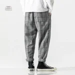 Pantalon Sarouel à Carreaux Japonais