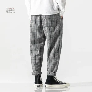 Pantalon Sarouel à Carreaux Japonais