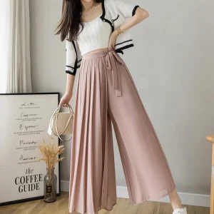 Pantalon Japonais Jupe Plissée Femme