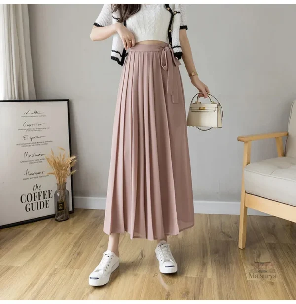 Pantalon Femme Style Jupe Plissée