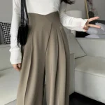 Pantalon taille haute, style japonais moderne