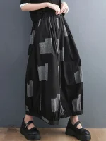Pantalon Japonais Taille Haute Ample Femme