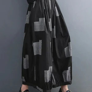 Pantalon Japonais Taille Haute Ample Femme