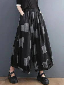 Pantalon Ample Japonais Femme en taille haute