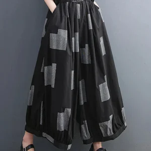 Pantalon Ample Japonais Femme en taille haute