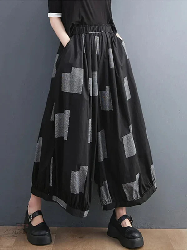 Pantalon Ample Japonais Femme en taille haute