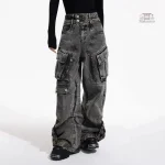 Jean cargo femme avec poches japonaises
