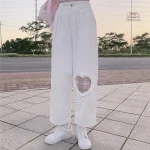 Pantalon japonais féminin, look Kawaii, coupe moderne