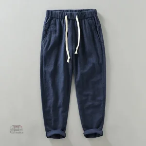 Pantalon Homme en Lin pour l'été, style japonais
