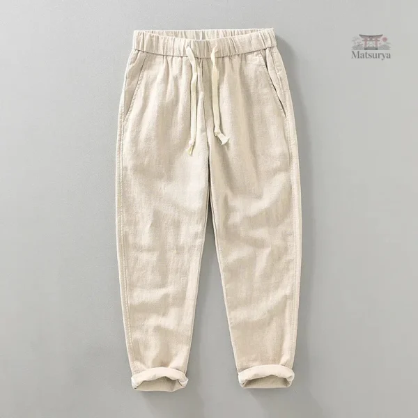 Pantalon en Lin pour homme, design léger et aéré