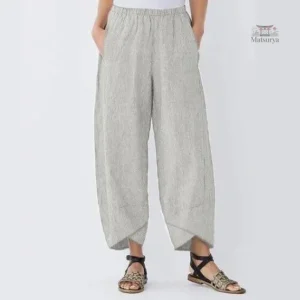Pantalon Sarouel en Lin Japonais Femme