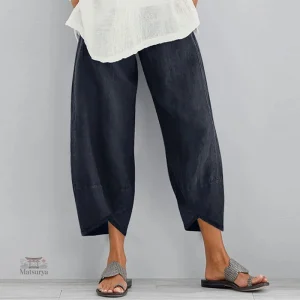 Pantalon Lin Femme au style japonais moderne