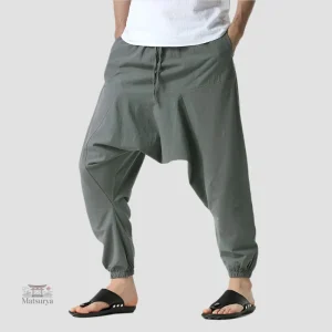 Pantalon Sarouel Japonais Urbain en tissu léger