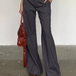 Pantalon Taille Basse Femme, style japonais