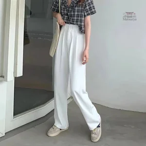 Pantalon femme, coupe haute, design japonais