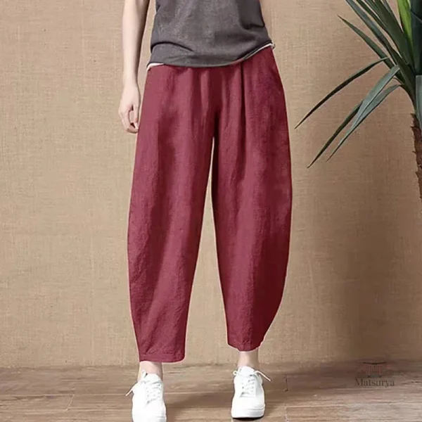 Pantalon féminin aux motifs japonais