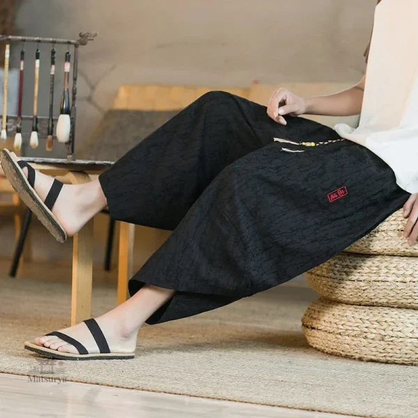 Pantalon homme, coupe traditionnelle japonaise