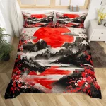 Parure de lit imprimée avec paysage japonais