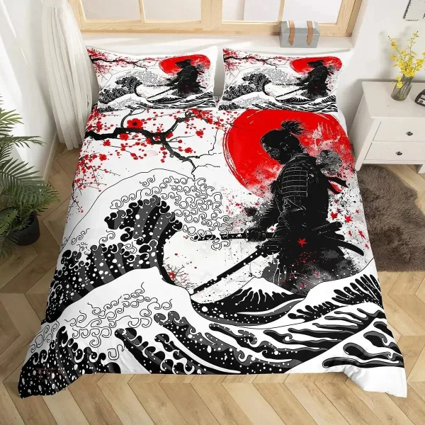 Parure de lit motifs japonais élégante et moderne