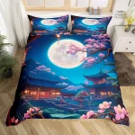 Parure de lit motifs japonais nuit