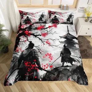 Parure de lit avec illustration japonaise