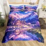 Parure de lit japonaise motif montagne