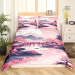 Parure de lit japonaise motif romantique