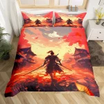Parure de lit japonaise aux nuances orangées