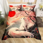 Parure de lit japonaise avec motif de renard
