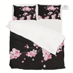 Housse de couette noire et rose avec motif tendance décoratif