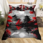Parure de lit zen avec paysage japonais
