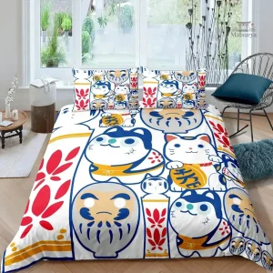 Parure de lit porte-bonheur japonaises