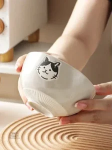 Bol en céramique chat japonais