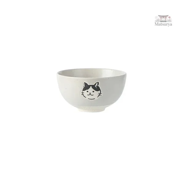 Bol à riz style japonais avec illustration de chat
