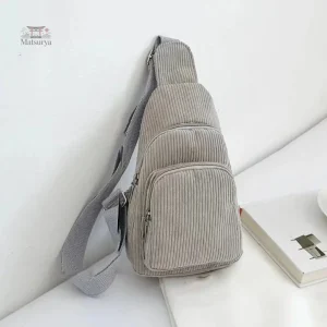 Sac en velours côtelé style japonais