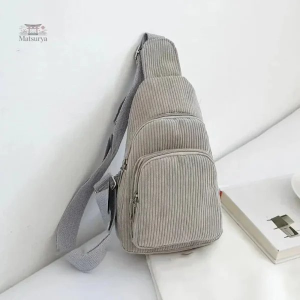 Sac en velours côtelé style japonais