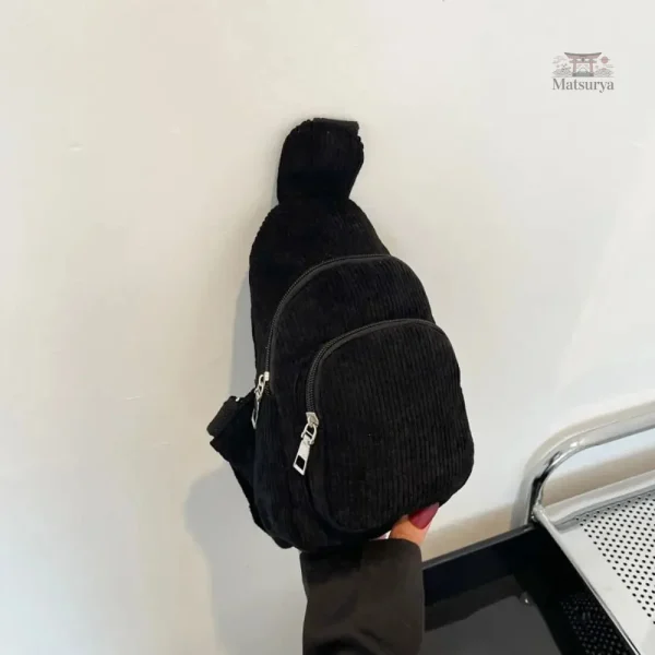 Petit sac tendance en velours côtelé