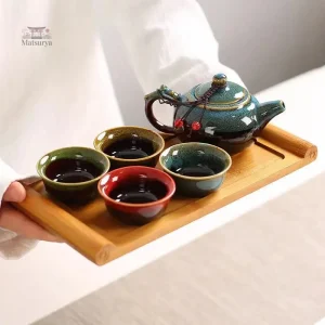 Petit service à thé japonais Wabi-Sabi élégant et fonctionnel