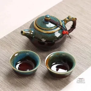 Théière japonaise Wabi-Sabi avec design minimaliste