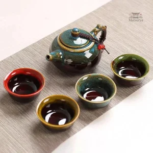 Tasses à thé japonaises assorties au style Wabi-Sabi