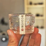 Petit verre japonais stylé en céramique colorée