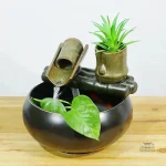 Petite fontaine japonaise en pierre décorative