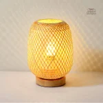 Petite lampe japonaise tissée décorative en design minimaliste