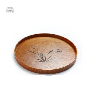 Plateau rond de service à thé japonais