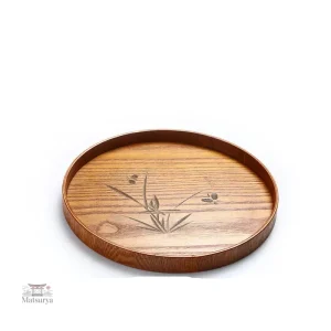 Plateau de service rond pour thé japonais