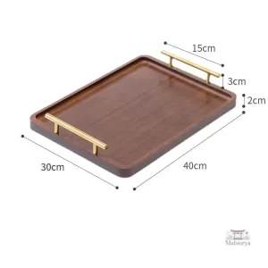 Plateau en métal doré pour thé japonais