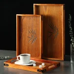 Plateau en bois japonais pour service à thé