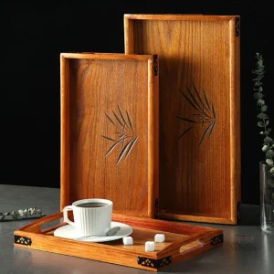 Plateau en bois japonais pour service à thé