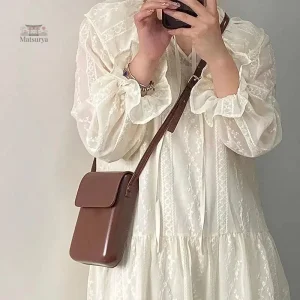 Pochette bandoulière en cuir japonais pour téléphone