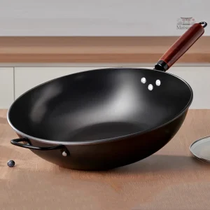 Wok japonais avec couvercle en verre